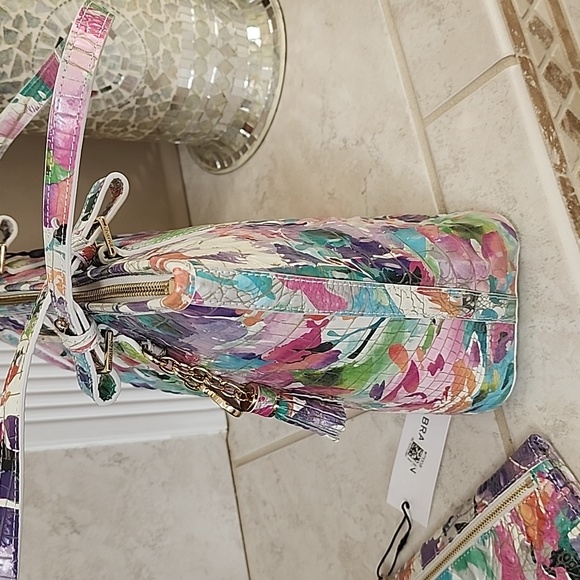 🩷💜 BRAHMIN DAYLILY MEDIUM ASHER HANDBAG & ADY WALLET 💜🩷 - Picture 9 of 15